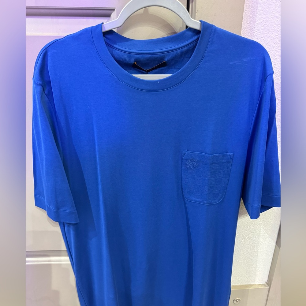 Louis Vuitton Damier Pocket Crew T Shirt - Royal Blue - NWT
